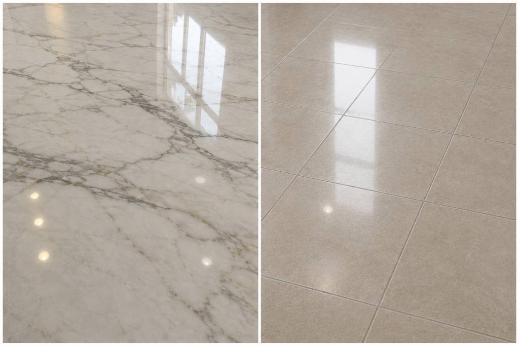 difference between marble and tile