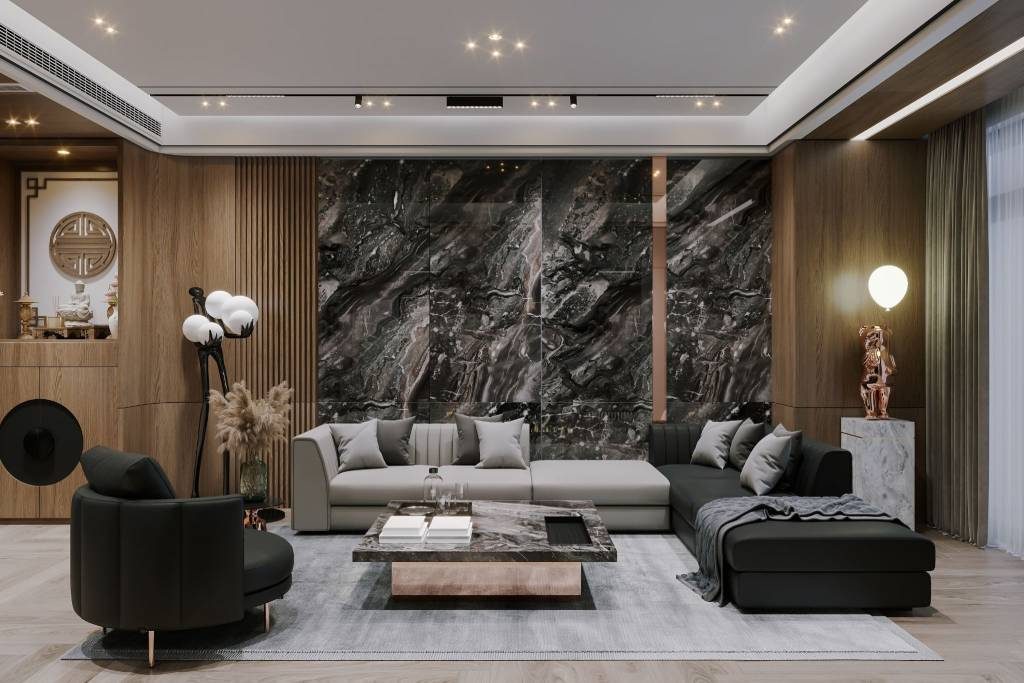 Living room marble design
