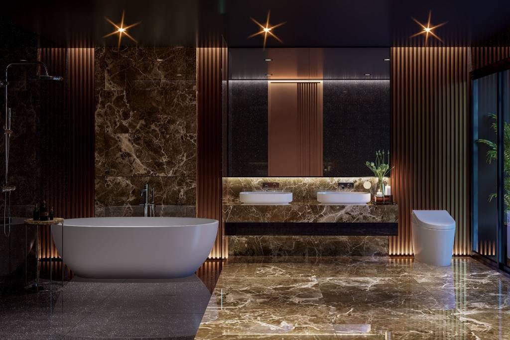 Luxury marble bathroom design