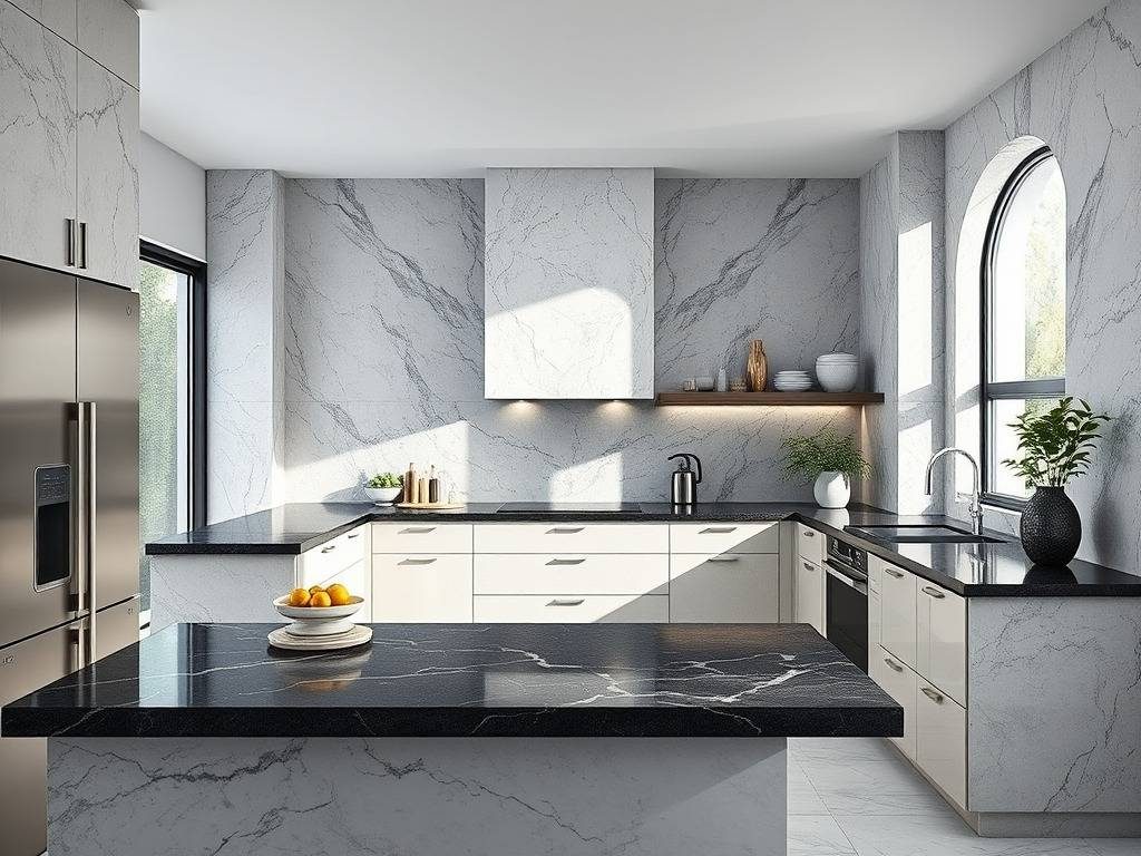 Minimalist Kitchen Marble Interior Design