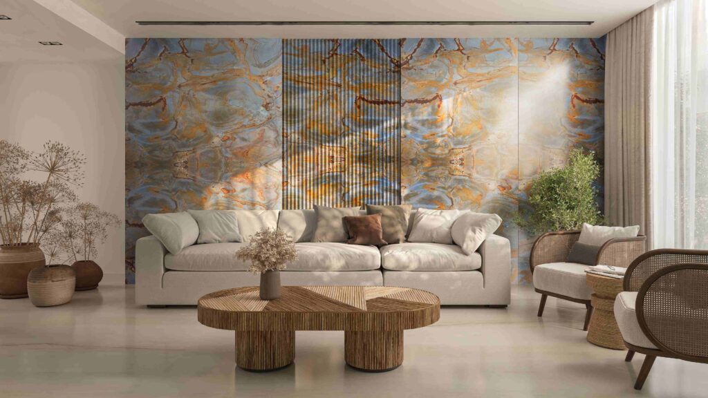 TRANSFORM YOUR LIVING ROOM WITH STONE CARVINGS AND TEXTURED WALLS