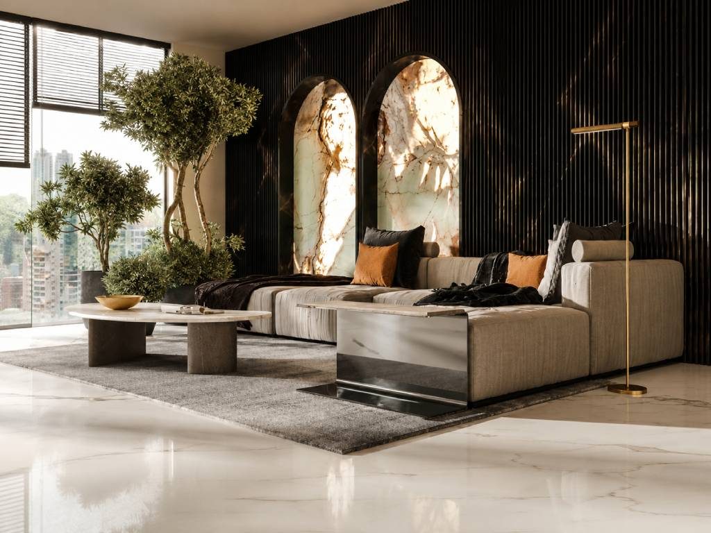 Stone arch wall design