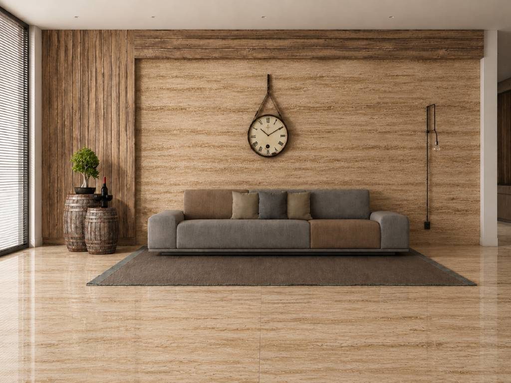 Travertine stone wall design
