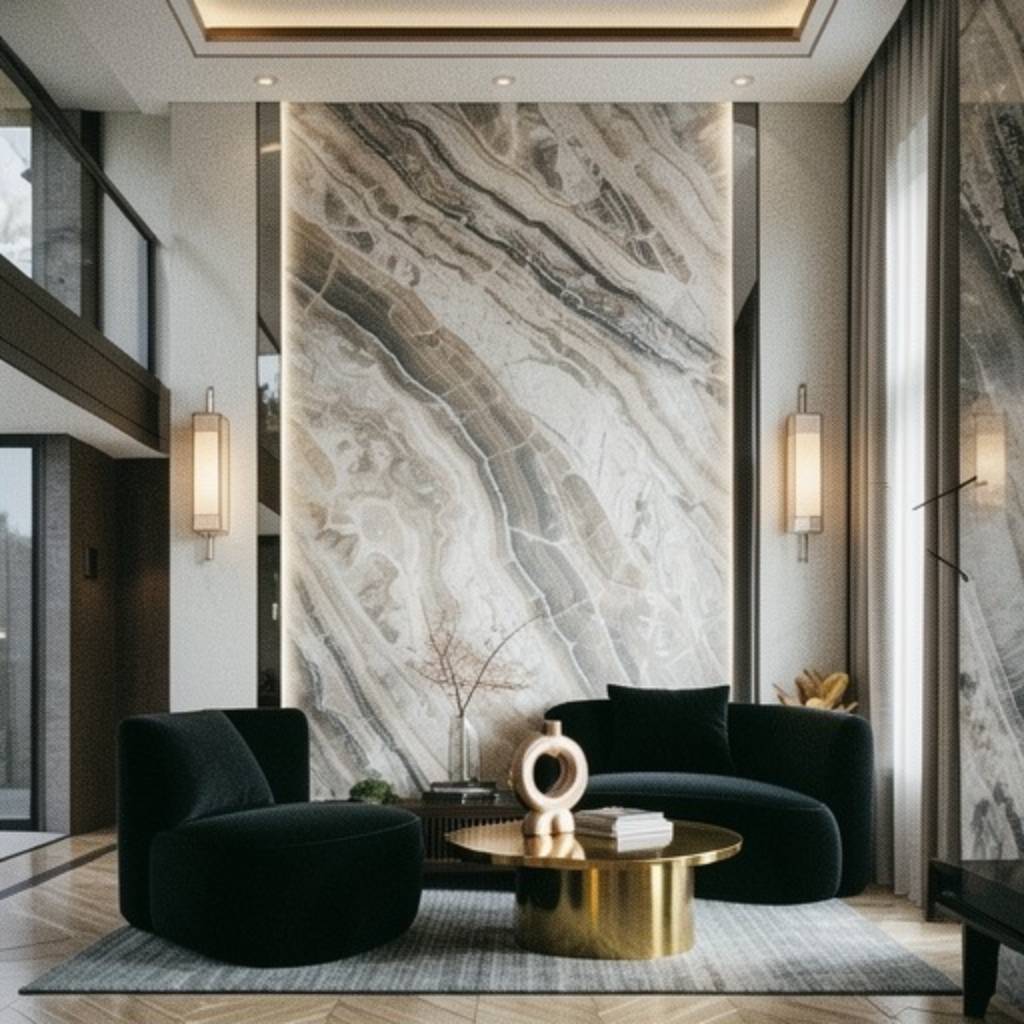 Grey Marble in Living Spaces