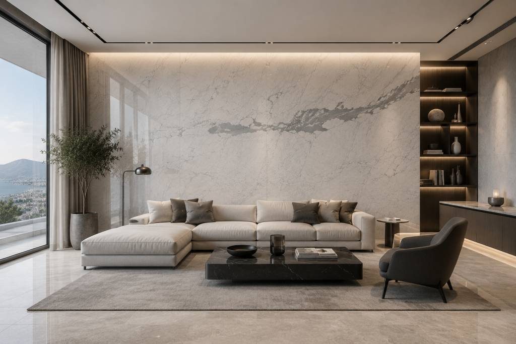 Statuario Marble Feature wall