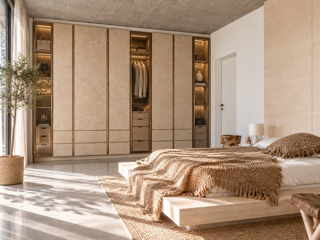 Luxury Master Bedrooms Marble Wardrobe Design