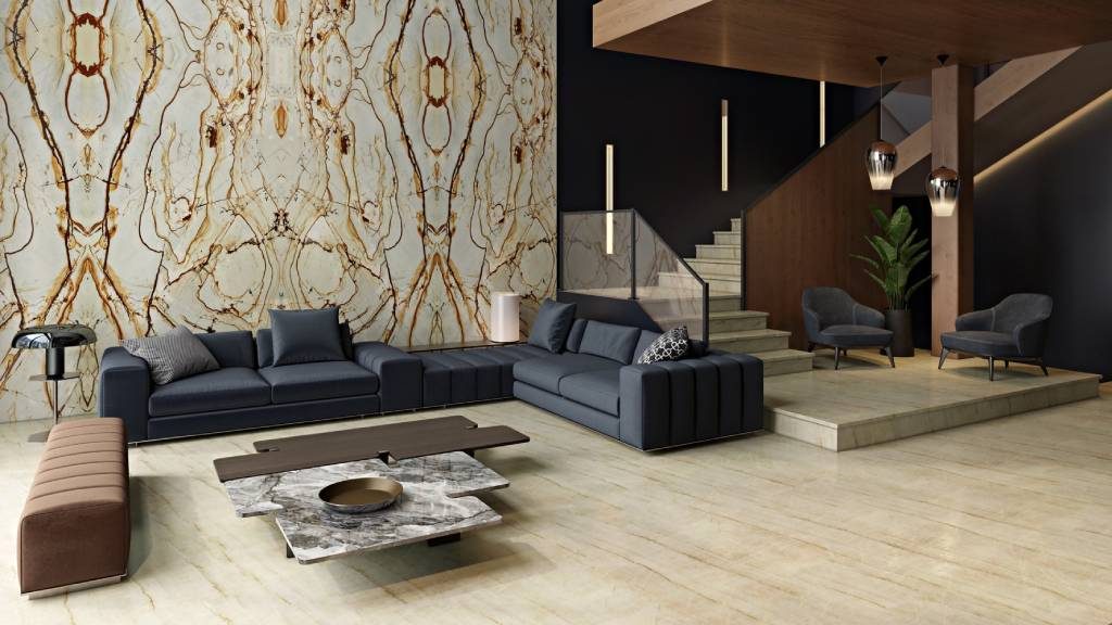 luxury villa marble flooring design