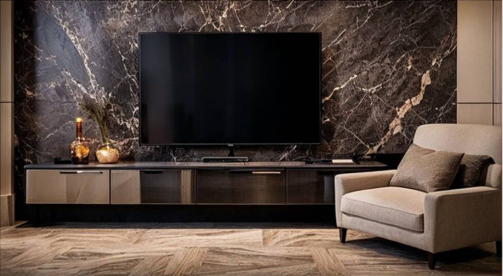 Marble Wall Design for Living Room