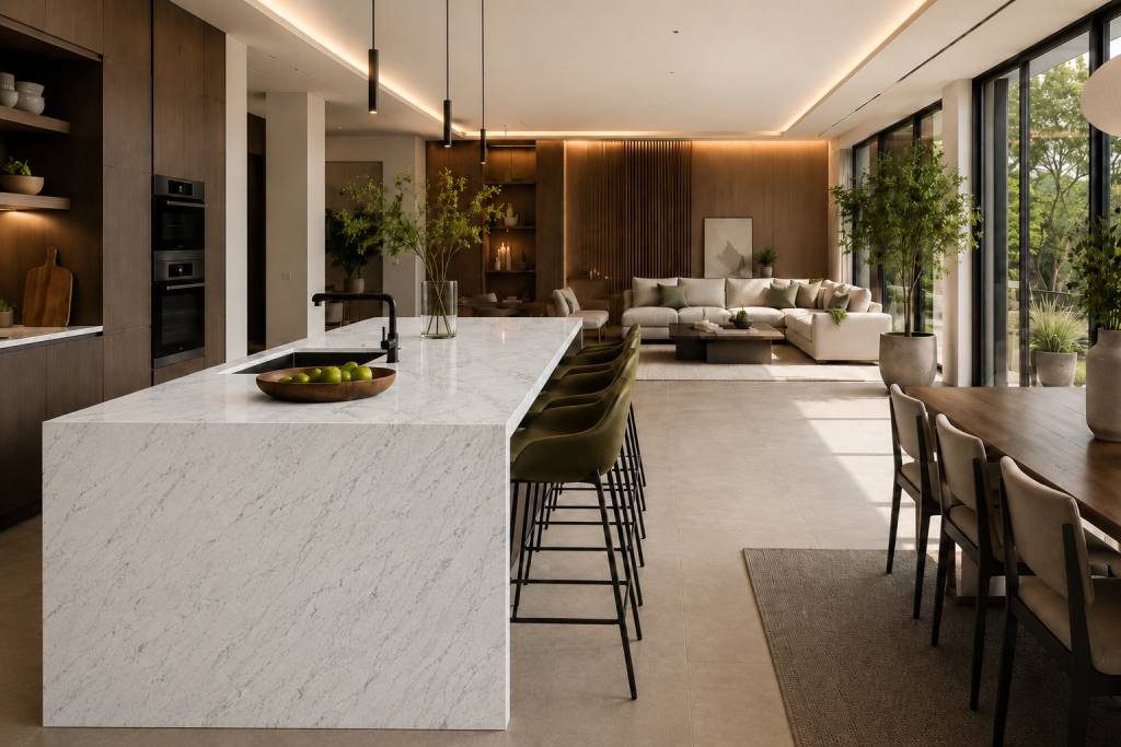 Carrara Marble Kitchen Island