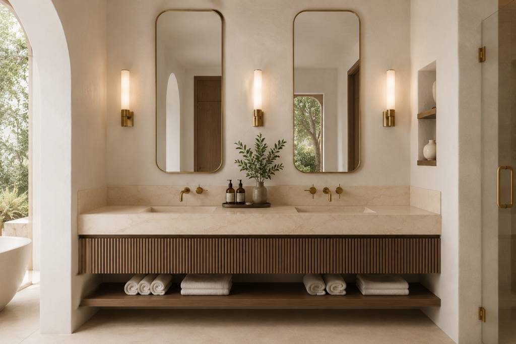 Botticino Marble Bathroom Design 