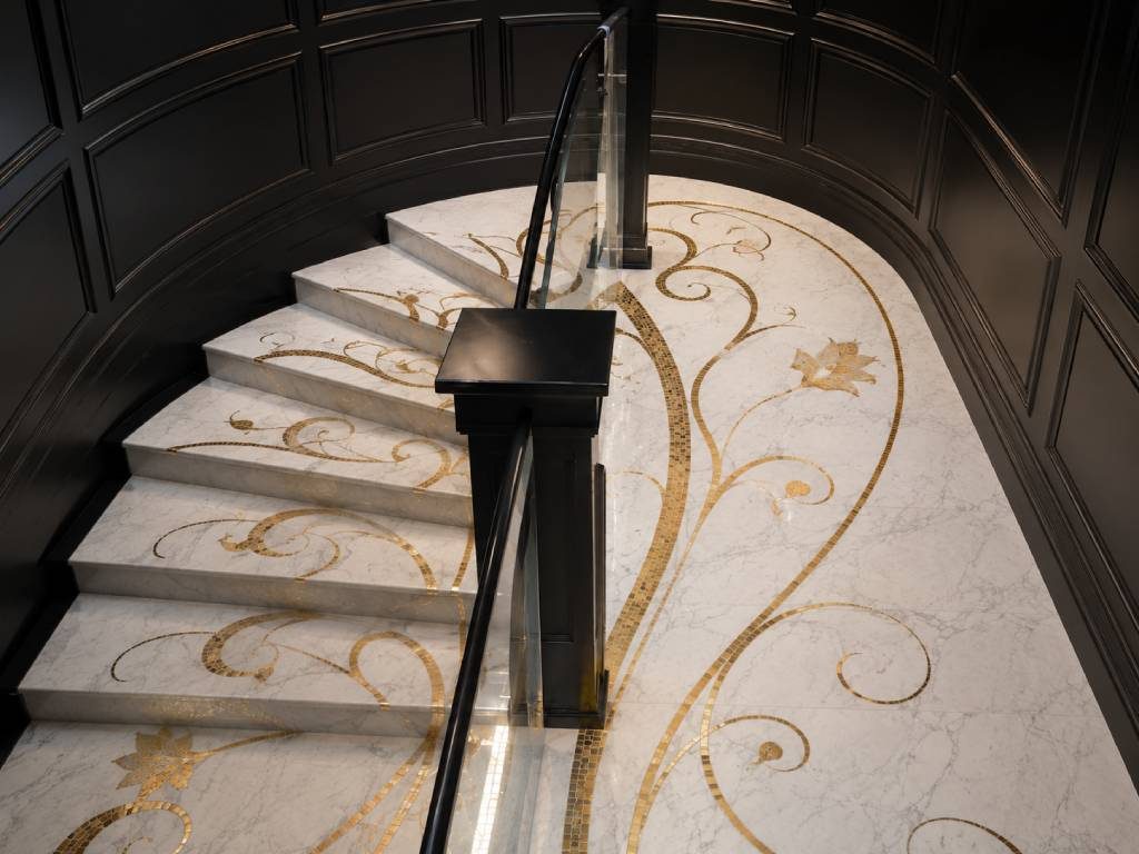 Marble Staircase With Inlays