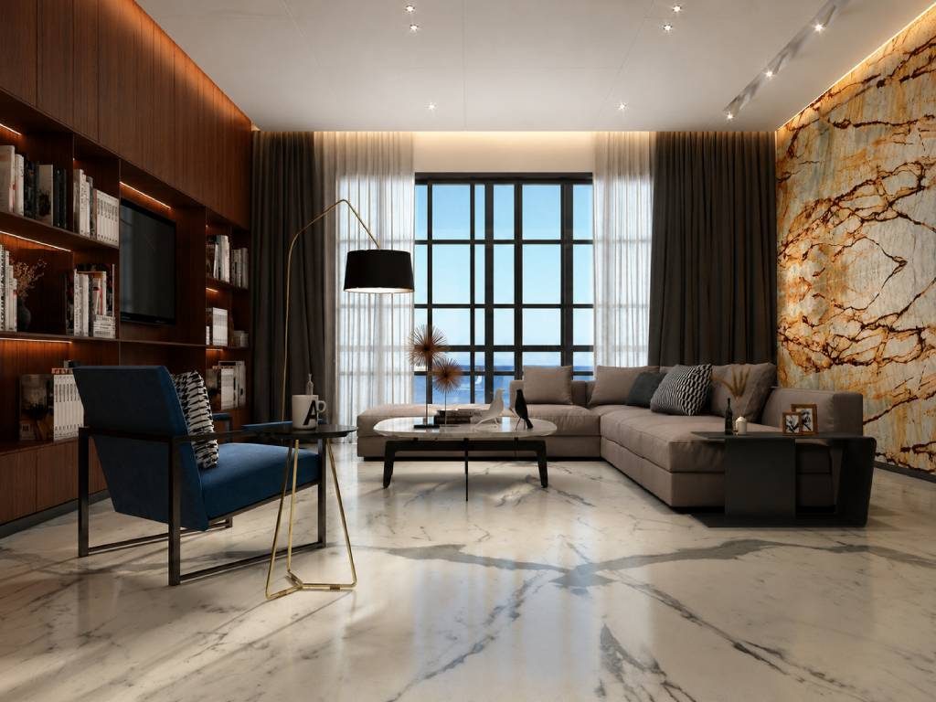Statuario Marble Flooring Design
