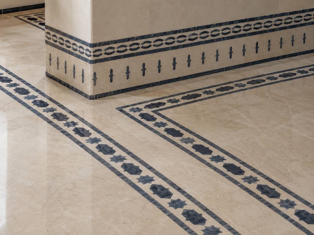 Border framing marble flooring design