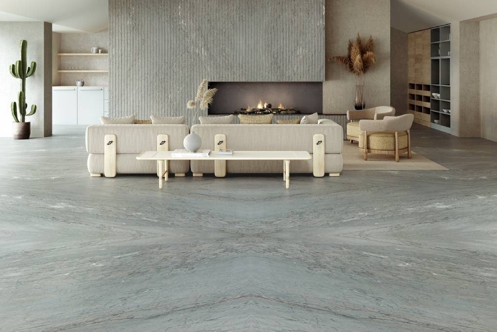 Mixed marble tone Living Room flooring design