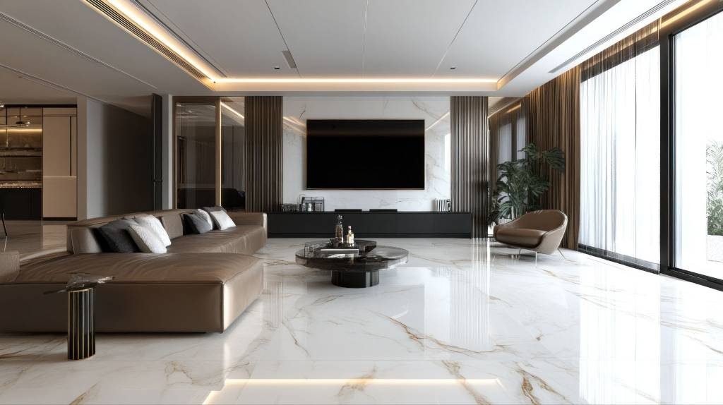 Italian Marble With High Gloss Finish Vitrified floor Tiles