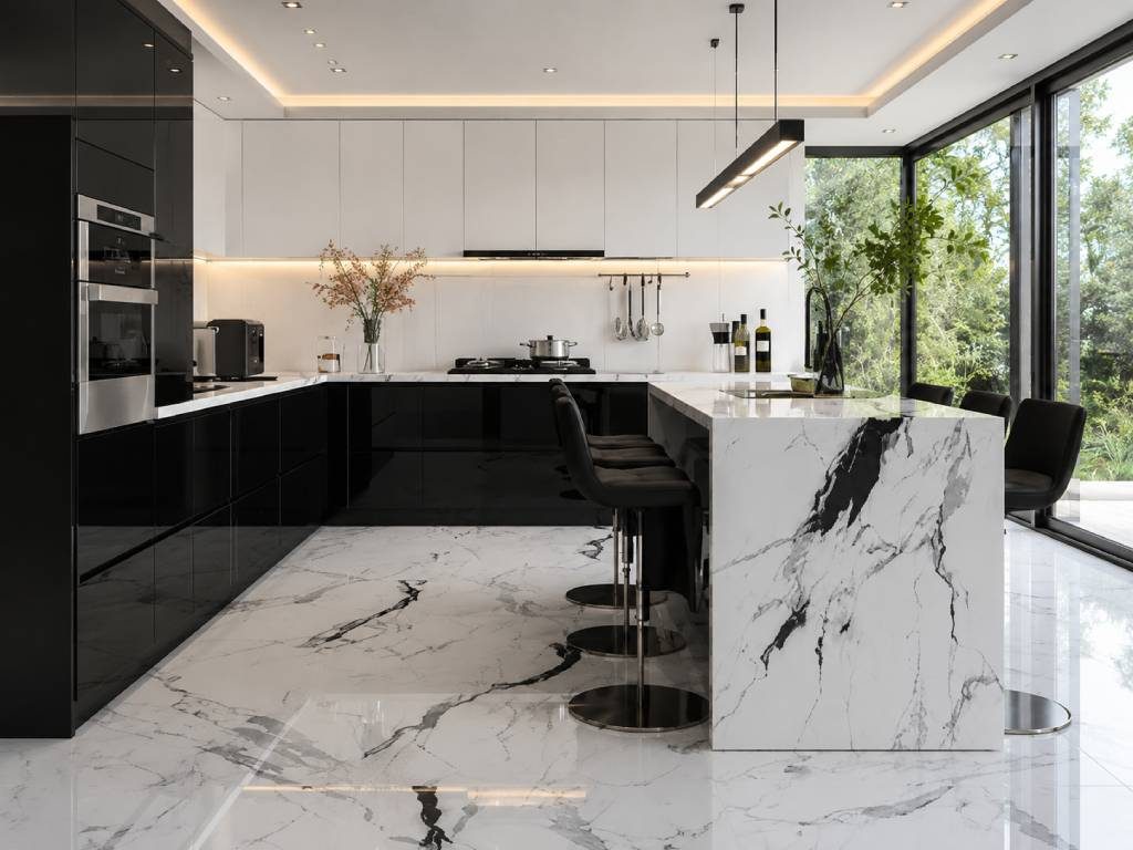 Kitchen Floor marble design