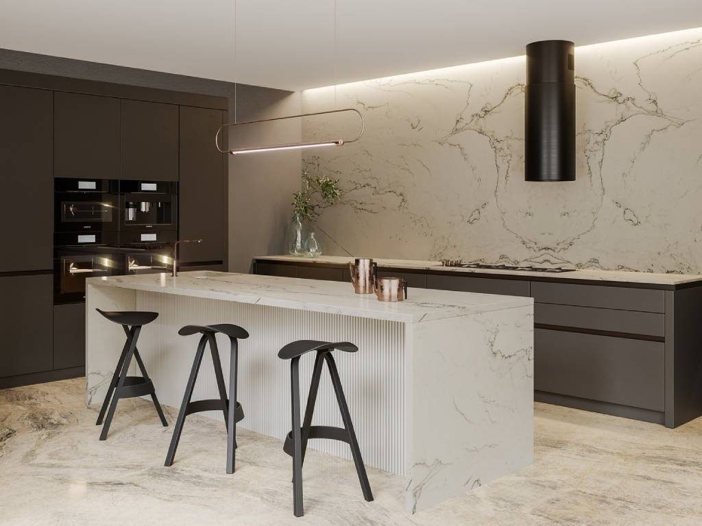 Kitchen Wall cladding marble design