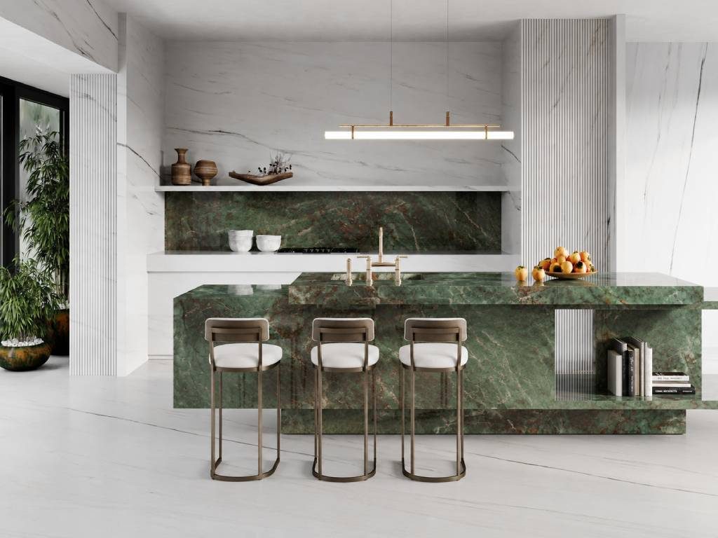 Green Marble Kitchen Design