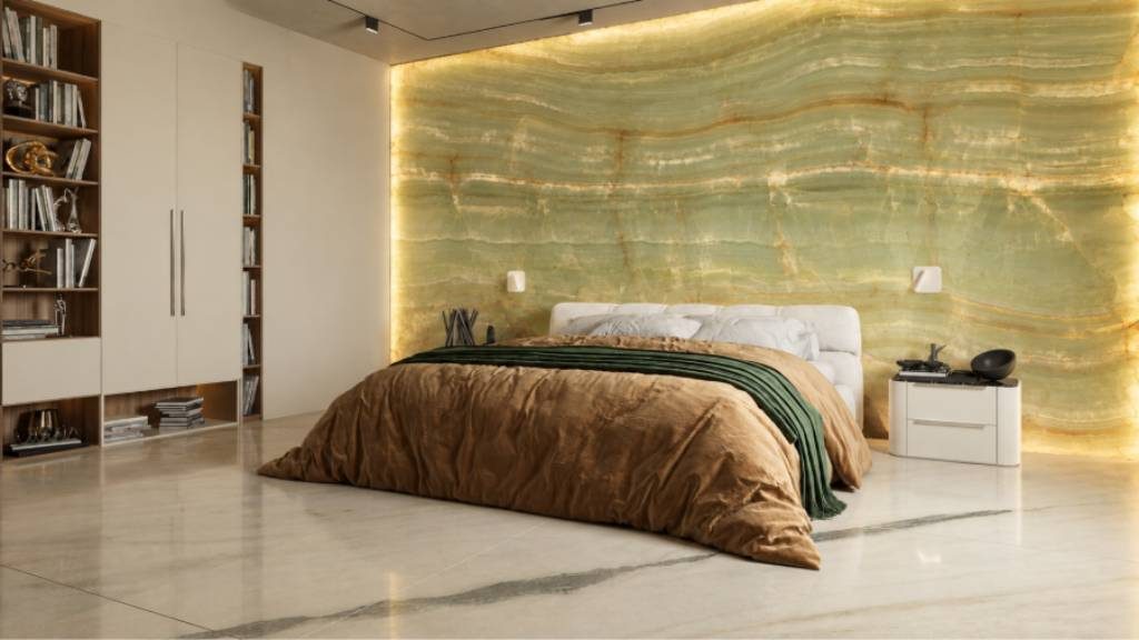Backlit Green Onyx Luxury Bedroom